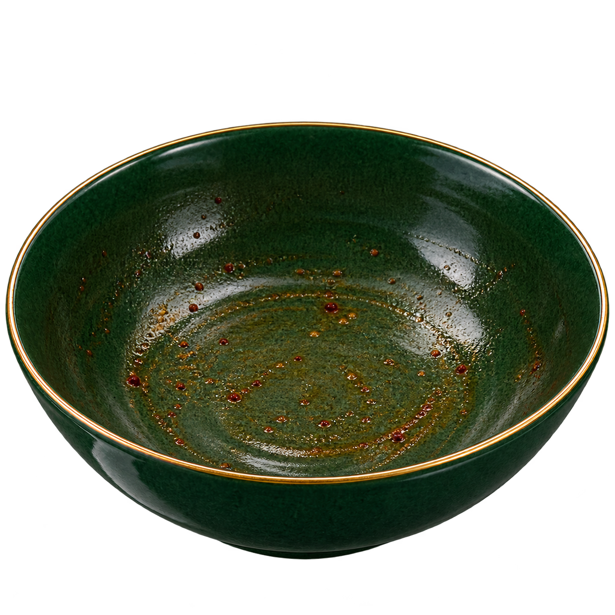 Green bowl after the final bite, illustrative serving