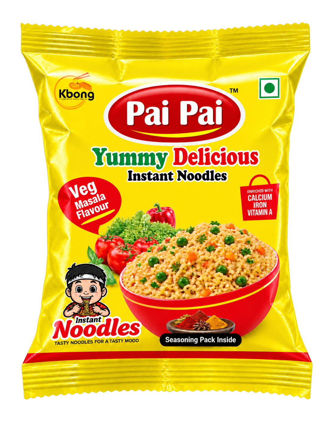 PaiPai Yummy Delicious · Veg Masala product packet